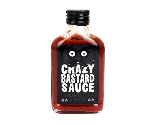 Soße Frische Chili Sauce mit Carolina Reaper und Blueberry 100 ml vegan von Crazy Bastard