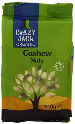 Verrückter Jack Bio Cashews (100 g) - Packung mit 2 von Crazy Jack