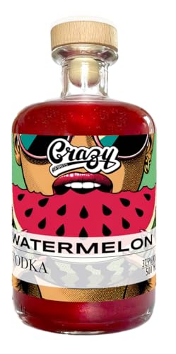 Crazy Spirits Watermelon Vodka – 500ml, 37,5% Vol – einzigartig, sommerlich, mit Glitzer und wenig Zucker - die perfekte Mixtur für heiße Tage und coole Nächte von Crazy Spirits