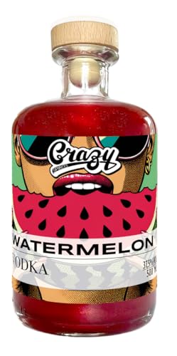 Crazy Watermelon Vodka – 500ml, 37,5% Vol – mit Glitzer, einzigartig, sommerlich, wenig Zucker - die perfekte Mixtur für heiße Tage und coole Nächte Crazy Watermelon Vodka – 500ml, 37,5% Vol – mit Glitzer, einzigartig, sommerlich, wenig Zucker - die perfekte Mixtur für heiße Tage und coole Nächte von Crazy Spirits