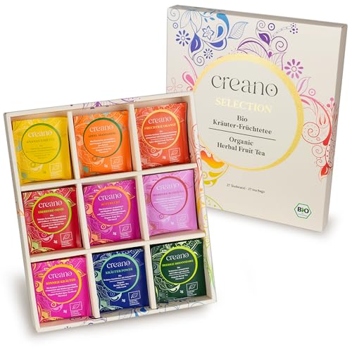 Creano Bio Früchtetee Kräutertee Geschenkset - 27 Bio-Teebeutel in 9 traumhaften Sorten - 54g* Creano Bio Früchtetee Kräutertee Geschenkset - 27 Bio-Teebeutel in 9 traumhaften Sorten - 54g* von Creano