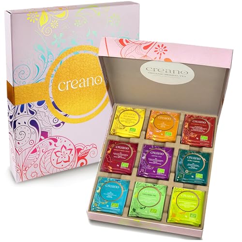 Creano Bio Kräutertee Geschenkset „ORGANIC HERBAL TEA“ - 45 Bio-Teebeutel in 9 unterschiedlichen Sorten - 90g - NEUHEIT 2022* Creano Bio Kräutertee Geschenkset „ORGANIC HERBAL TEA“ - 45 Bio-Teebeutel in 9 unterschiedlichen Sorten - 90g - NEUHEIT 2022* von Creano