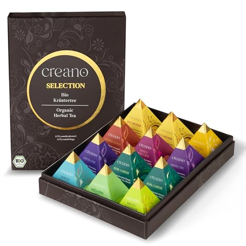 Creano Premium Bio Kräutertee Geschenkset „ORGANIC HERBAL TEA“ - 12 Pyramiden-Teebeutel in 9 unterschiedlichen Sorten - 30g - NEUHEIT 2024* Creano Premium Bio Kräutertee Geschenkset „ORGANIC HERBAL TEA“ - 12 Pyramiden-Teebeutel in 9 unterschiedlichen Sorten - 30g - NEUHEIT 2024* von Creano