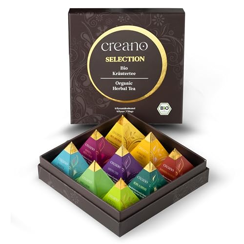 Creano Premium Bio Kräutertee Geschenkset „ORGANIC HERBAL TEA“ - 9 Pyramiden-Teebeutel in 9 unterschiedlichen Sorten - 22,5g - NEUHEIT 2024* Creano Premium Bio Kräutertee Geschenkset „ORGANIC HERBAL TEA“ - 9 Pyramiden-Teebeutel in 9 unterschiedlichen Sorten - 22,5g - NEUHEIT 2024* von Creano