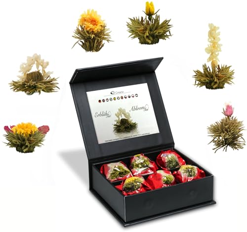 Creano Teeblumen Mix 6er ErblühTee "Weißer Tee" in edeler Magnetbox mit Silberprägung von Creano