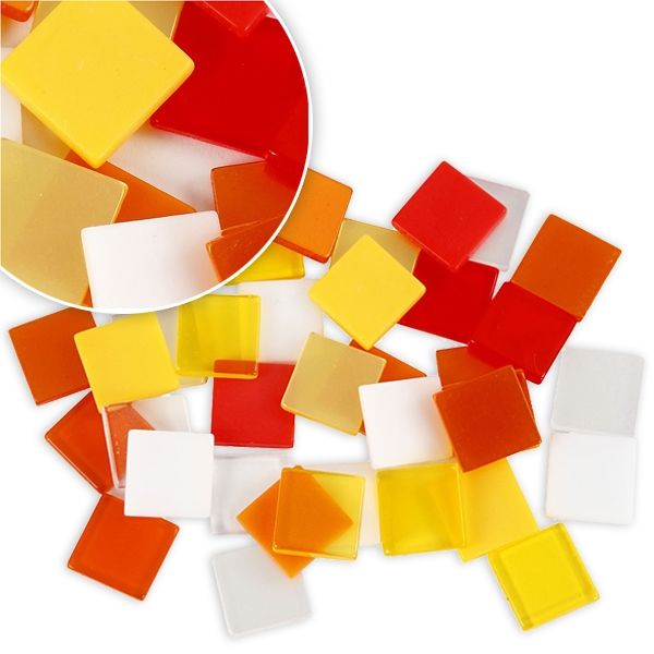 Mosaiksteine in Rot-Orange, 25g, ca.&nbsp;100 Mosaiksteinchen zum Basteln von Creativ Company