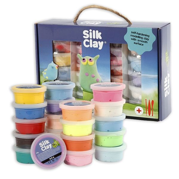 Silk Clay Set, 28 Dosen weiche Knete/Modelliermasse für Kinder von Creativ Company