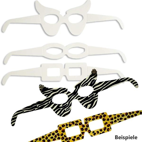 Bastel-Brillen, 16er Pack, weiss, zum Bemalen und Verzieren, 32cm von Creative Company