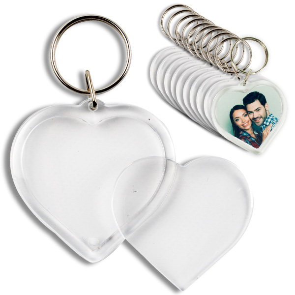 Großpack Schlüsselanhänger Herz, 25 Stück, zum Einfügen eigener Bilder, 5cm x 5cm von Creative Company