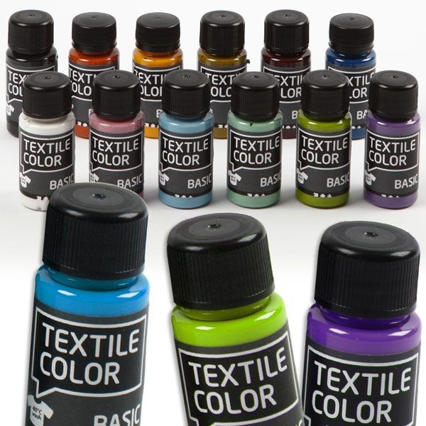 Textilfarben-Set, 12 Fl. Color Set Trend, hochwertig, Bügelfixierung von Creative Company