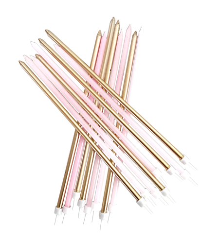 Extra Tall Candles Pastel Pink Metallic Mix with Holders Extra Tall Candles Pastel Pink Metallic Mix with Holders von Creative Party