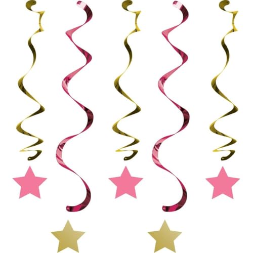Creative Converting 322259 One Little Star Mädchen-Anhänger, verschiedene Größen, Pink & Gold Creative Converting 322259 One Little Star Mädchen-Anhänger, verschiedene Größen, Pink & Gold von Creative Converting