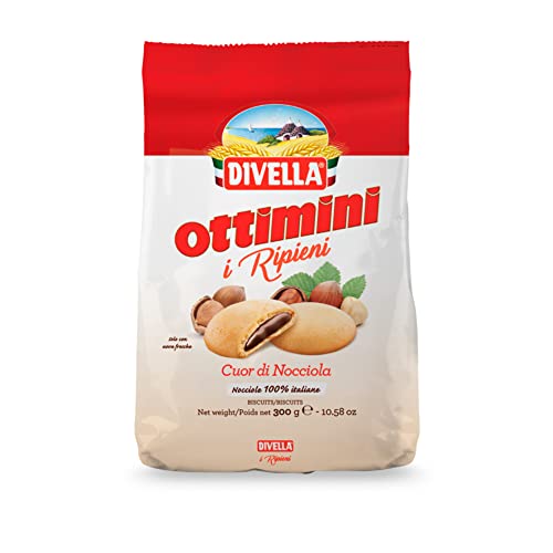Divella i Ripieni Cuor di Nocciola Biscotti Ripieni con Crema alla Nocciola Kekse gefüllt mit Haselnusscreme 300g von Crema