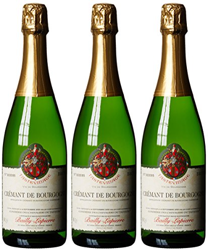 Caves Bailly-Lapierre Cremant de Bourgogne "Tastevine" Brut Cuvée (3 x 0.75 l) von Creme de Bourgogne