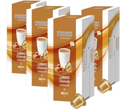 Cremesso Lungo Caramello - Kaffee mit Karamelgeschmack 4er-Pack (4 x 96g) von Cremesso