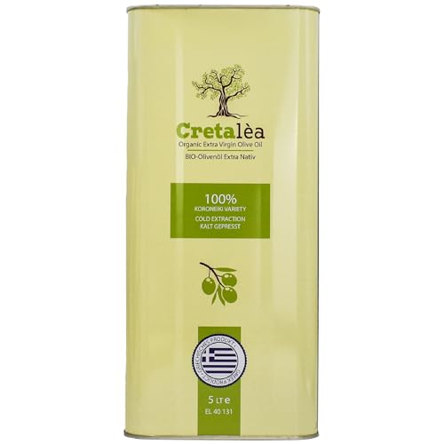 Olivenöl 5 Liter Bio - Extra nativ - Kreta - kaltgepresst - griechisches Öl - 100% handverlesen, Singvogelgeschützt - neue Ernte - Cretalèa von Cretalea