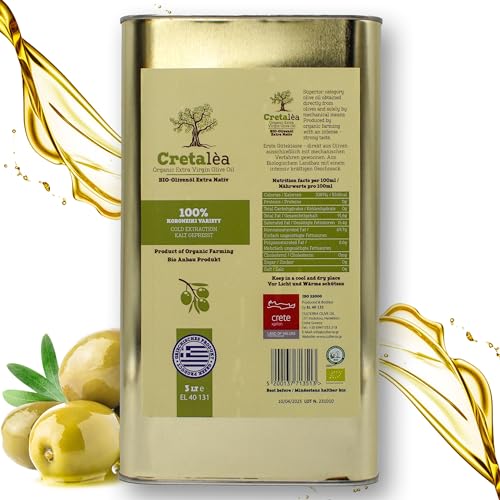Olivenöl Bio 3 Liter Kanister - Cretalèa - aus Kreta - frische Ernte - kaltgepresst - Extra Nativ - Griechenland - Erste Güteklasse Olivenöl Bio 3 Liter Kanister - Cretalèa - aus Kreta - frische Ernte - kaltgepresst - Extra Nativ - Griechenland - Erste Güteklasse von Cretalea