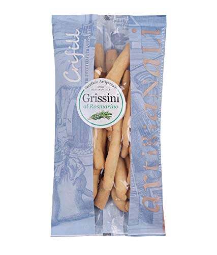Crifill Grissini Stangen Rosmarin, Italienisch, mit Olivenöl, edel, handgemacht, Artigianali, Grissini 200 g von Crifill