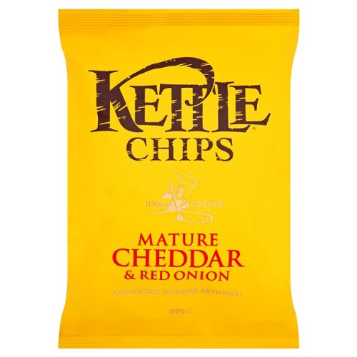 Kettle Chips Cheddar & Red Onion 6x150g von Crisps