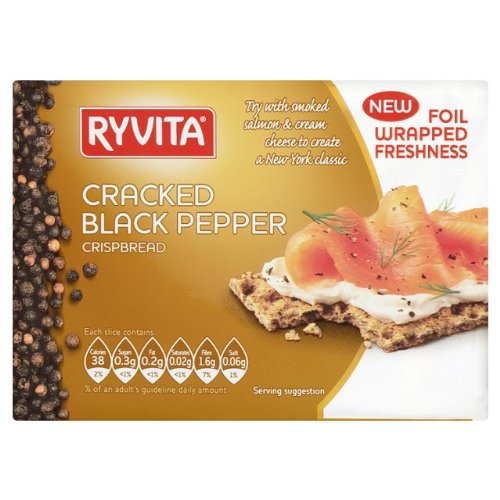 Ryvita Cracked Black Pepper Crisp Bread 8x200g von Crisps