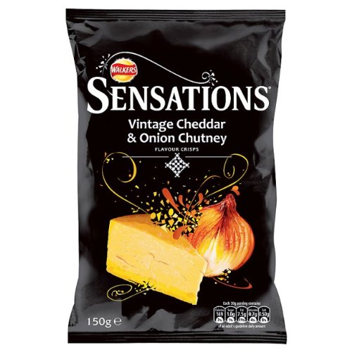 Sensations Klassiker Cheddar & Red Onion Chutney Crisps 6x150g von Crisps