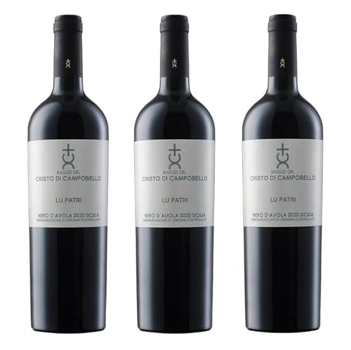 3x 0,75l - 2020er - Cristo di Campobello - Lu Patri - Nero d'Avola - Sicilia D.O.P. - Sizilien - Italien - Rotwein trocken 3x 0,75l - 2020er - Cristo di Campobello - Lu Patri - Nero d'Avola - Sicilia D.O.P. - Sizilien - Italien - Rotwein trocken von Cristo di Campobello