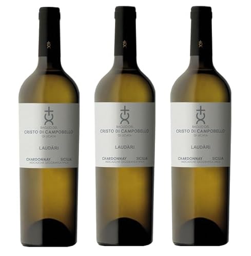 3x 0,75l - 2022er - Cristo di Campobello - Laudàri - Chardonnay - Sicilia I.G.P. - Sizilien - Italien - Weißwein trocken von Cristo di Campobello