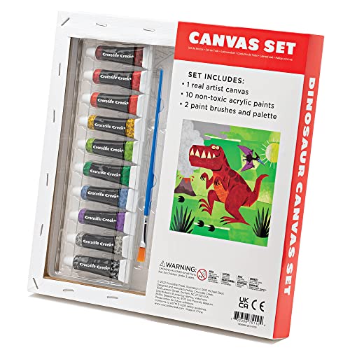 Crocodile Creek Dinosaurier mit Farbe und Pinsel Leinwand Set, 1 EA Crocodile Creek Dinosaurier mit Farbe und Pinsel Leinwand Set, 1 EA von Crocodile Creek