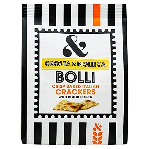 Crosta & Mollica Cracker Italiani Blasen mit schwarzem Pfeffer, 120 g, 6 Stück von Crosta & Mollica