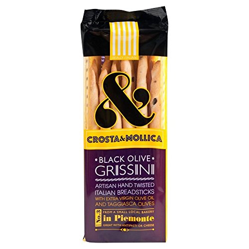 Crosta & Mollica Grissini Black Olive (140 g) - Packung mit 2 von Crosta & Mollica