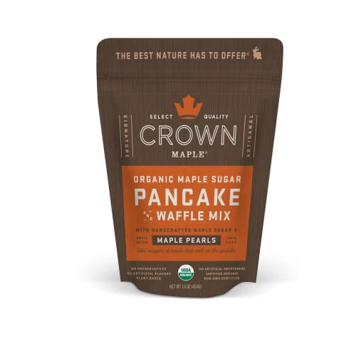 Organic Maple Sugar Pancake Mix von Crown Maple (454 g) - Pancake Backmischung mit handgefertigtem Ahornzucker - aus 100 % reinem, biozertifiziertem Ahornsirup von Crown Maple