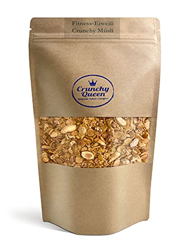 Crunchy Queen Fitness-​Eiweiß Crunchy Müsli Sesam Erdnuss Granola vegan & palmölfrei (340g) von Crunchy Queen - homemade · baked · crunchfood