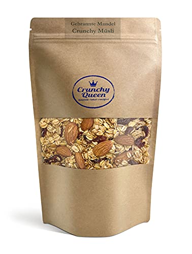 Crunchy Queen Gebrannte Mandel Granola Knuspermüsli | Mandel & Cranberries | Handgemacht | Crunchy Topping für Smoothiebowl & Müsli | vegan | Müsli ohne Zucker | 100% natürlich | (340g) Crunchy Queen Gebrannte Mandel Granola Knuspermüsli | Mandel & Cranberries | Handgemacht | Crunchy Topping für Smoothiebowl & Müsli | vegan | Müsli ohne Zucker | 100% natürlich | (340g) von Crunchy Queen - homemade · baked · crunchfood