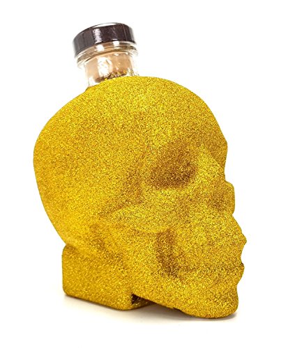 Crystal Head Vodka Mini 0,7l 700ml (40% Vol) - Totenkopf - Bling Bling Glitzer Glitzerflasche Flaschenveredelung für besondere Anlässe - Gold -[Enthält Sulfite] von Crystal Head