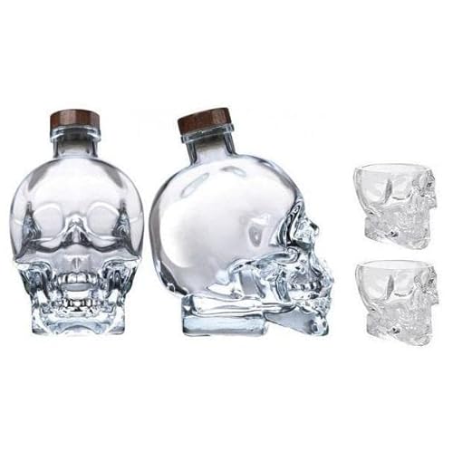 VODKA 70CL TEXTFORM FLASCHE + 2 ORIGINALGLAS von Crystal Head