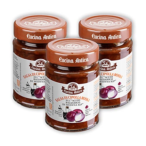 Cucina Antica - Rote Zwiebelsoße mit Balsamico-Essig aus Modena IGP - 3 Gläser à 190 g von Cucina Antica