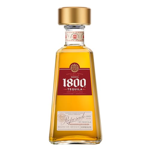 1800 Reposado Tequila 38% vol. (1 x 0,7l) – Feiner Blend aus fassgelagertem Tequila – Hergestellt aus 100% blauer Weber-Agave von Hand geerntet von Cuervo 1800