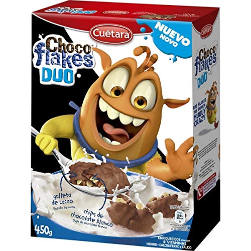 Cuetara, Choco Flakes Duo, Cornflakes mit Schokolade, 450 g von Cuétara