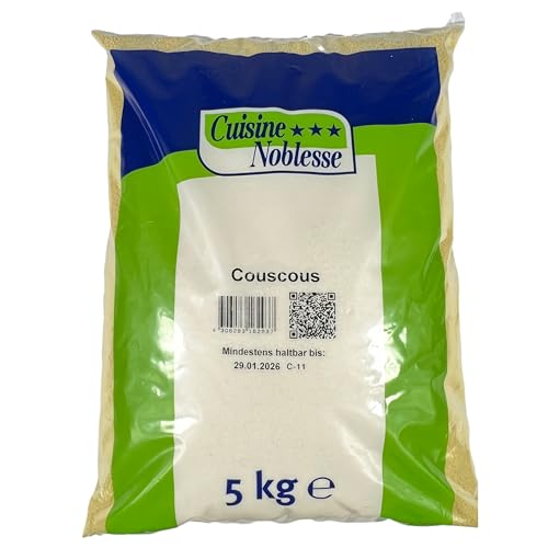 Cuisine Noblesse - Premium Couscous 5 kg Großpackung Gastro-Qualität - 100% Naturrein Original Cous Cous aus ausgewählten Hartweizengrieß - Luftig, locker & vollaromatisch für orientalische Gerichte von Cuisine Noblesse