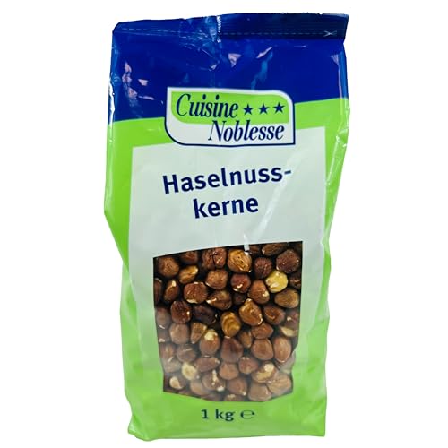 Cuisine Noblesse - Premium Haselnusskerne 1 kg Packung Gastro-Qualität - 100% Naturbelassen (mit Haut) - Haselnüsse ungesalzen & ungeröstet - Haselnuss Kerne ganz ohne Zusätze ideal für Müsli & Backen von Cuisine Noblesse