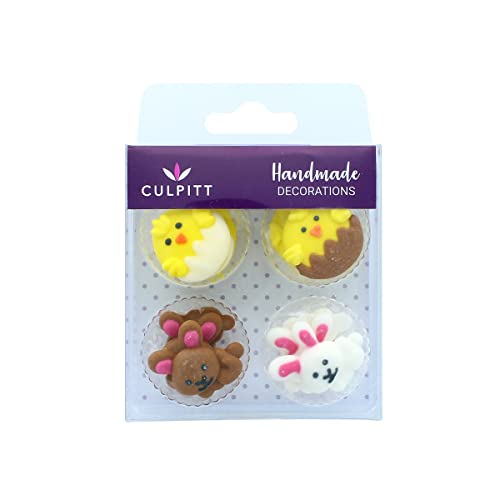 Culpitt Süßes Osterhase & Küken Zucker-Pipings Zuckerdekoration für Ostern und Frühling Cupcakes und Kuchen - 12 Stück Culpitt Süßes Osterhase & Küken Zucker-Pipings Zuckerdekoration für Ostern und Frühling Cupcakes und Kuchen - 12 Stück von Culpitt