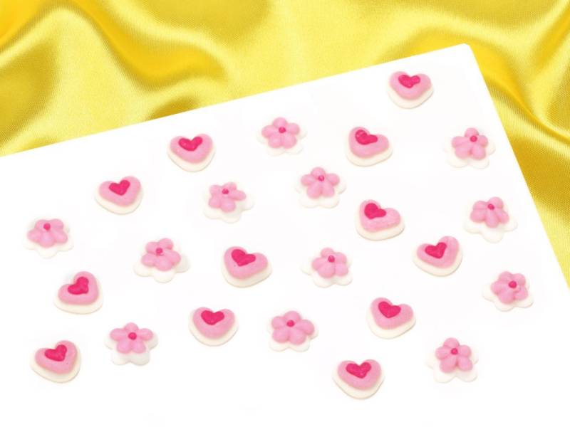 Cupcakes-Deko mini Herzen und Blumen von Culpitt