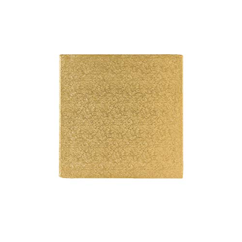 Tortenplatte / Cakeboard 25,4cm quadratisch | aus fester Pappe | golden kaschiert | Motivtorten von Culpitt