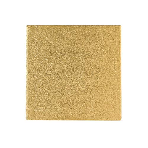 Tortenplatte / Cakeboard 40,6cm quadratisch | aus fester Pappe | golden kaschiert | Motivtorten von Culpitt