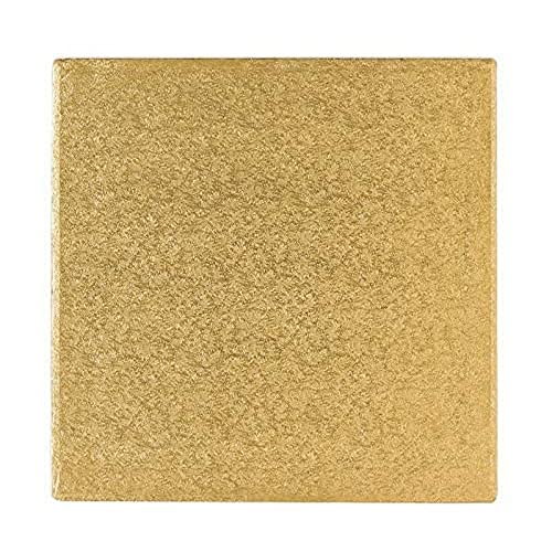 Unbekannt Tortenplatte/Cakeboard 30,4cm quadratisch | aus Fester Pappe | golden kaschiert | Motivtorten von Culpitt