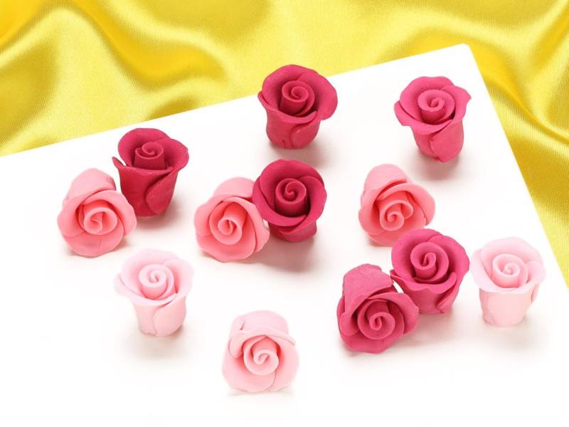 Zuckerdekor Rosen pink ombre 20mm 12 Stück von Culpitt
