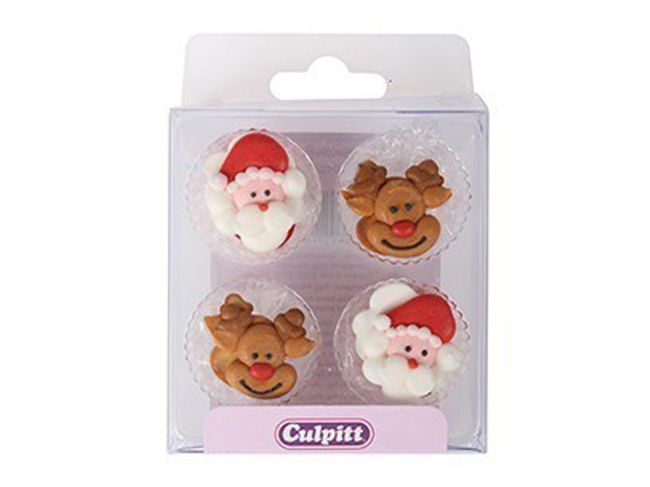 Zuckerdekor Weihnachtsmann Santa & Rudolf 25 mm 12 Stück von Culpitt
