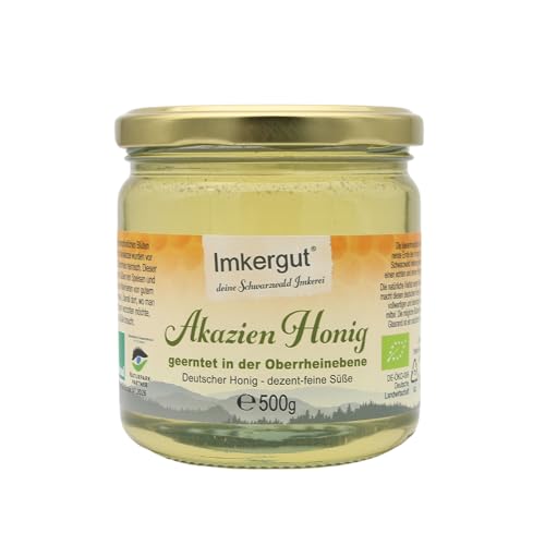 Deutscher Bio Akazien Honig, Bioland Qualität aus der Traditionsimkerei im Schwarzwald, 500g Glas, Imkergut Deutscher Bio Akazien Honig, Bioland Qualität aus der Traditionsimkerei im Schwarzwald, 500g Glas, Imkergut von Imkergut