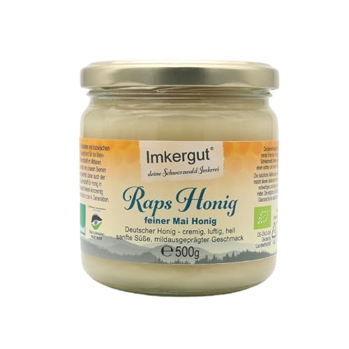 Deutscher Bio Raps Honig, Bioland Qualität aus der Traditions Imkerei im Schwarzwald, 500g Glas, Imkergut Deutscher Bio Raps Honig, Bioland Qualität aus der Traditions Imkerei im Schwarzwald, 500g Glas, Imkergut von Cum Natura - Imkergut