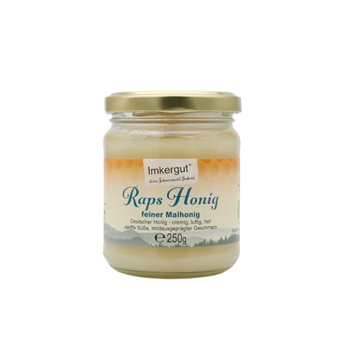 Deutscher Bio Raps Honig, Bioland Qualität aus der Traditionsimkerei im Schwarzwald, 250g Glas, Imkergut Deutscher Bio Raps Honig, Bioland Qualität aus der Traditionsimkerei im Schwarzwald, 250g Glas, Imkergut von Imkergut